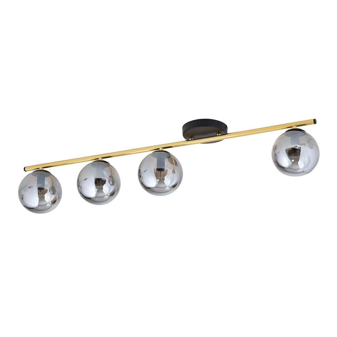 Emibig Stropna svjetiljka MONZA 230V 10W MAX LED E14 Čelik/ Staklo Crna/ Zlatna