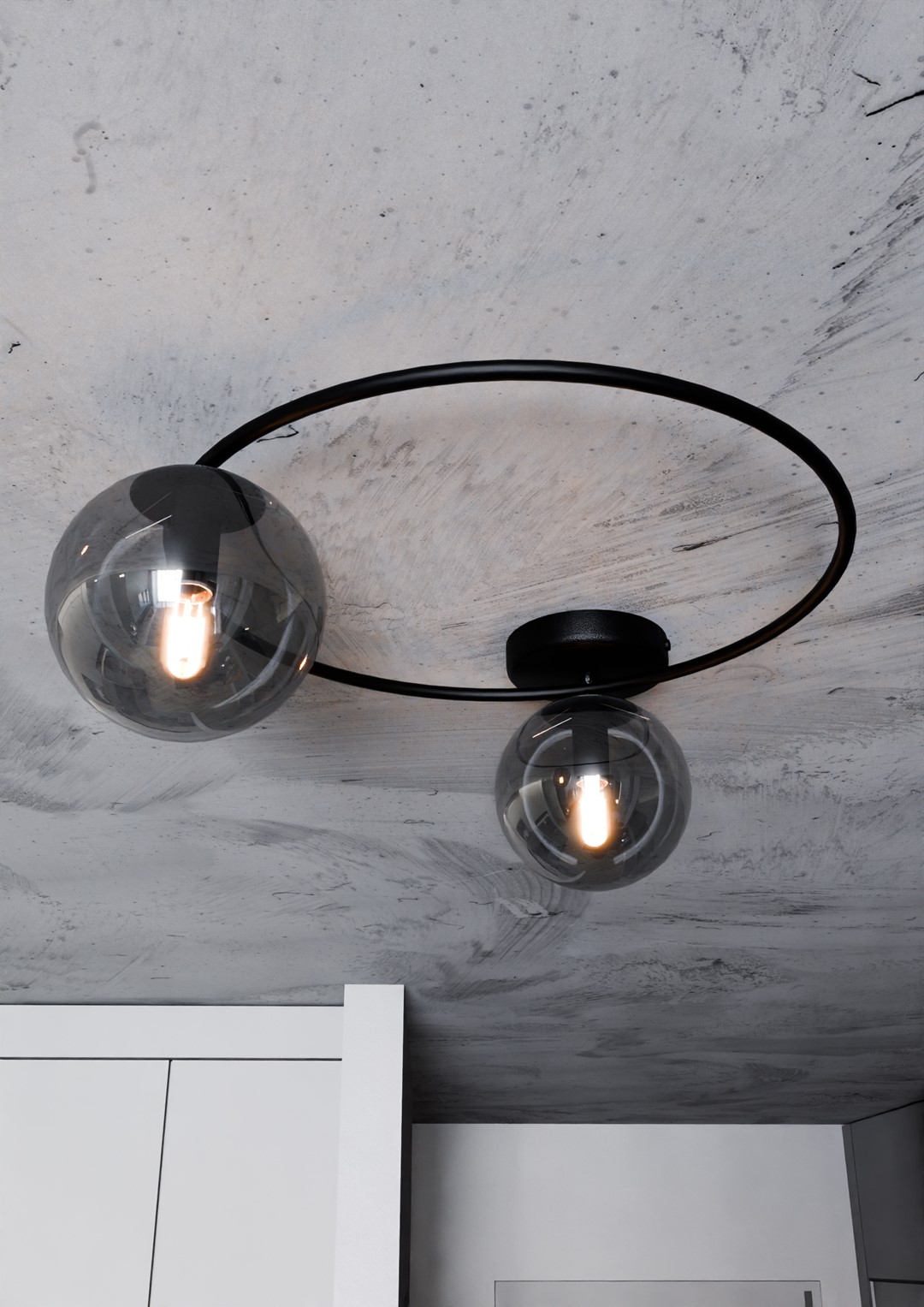 Emibig Stropna svjetiljka SOPRA 230V 10W MAX LED E14 Čelik/ Staklo Crna