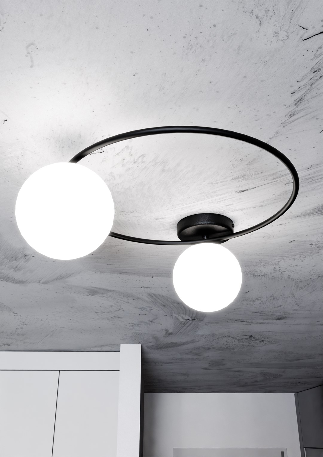 Emibig Stropna svjetiljka SOPRA 230V 10W MAX LED E14 Čelik/ Staklo Crna