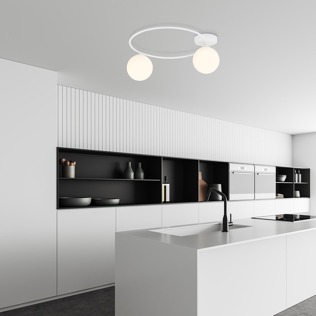 Emibig Stropna svjetiljka SOPRA 230V 10W MAX LED E14 Čelik/ Staklo Bijela