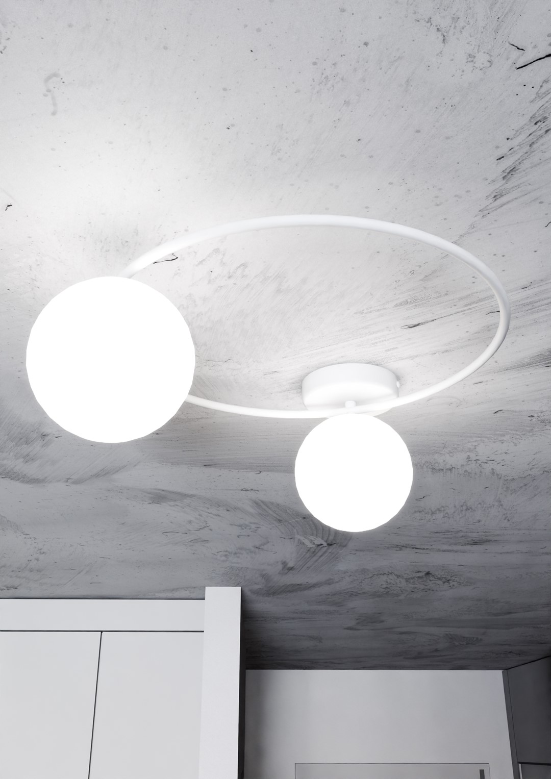 Emibig Stropna svjetiljka SOPRA 230V 10W MAX LED E14 Čelik/ Staklo Bijela
