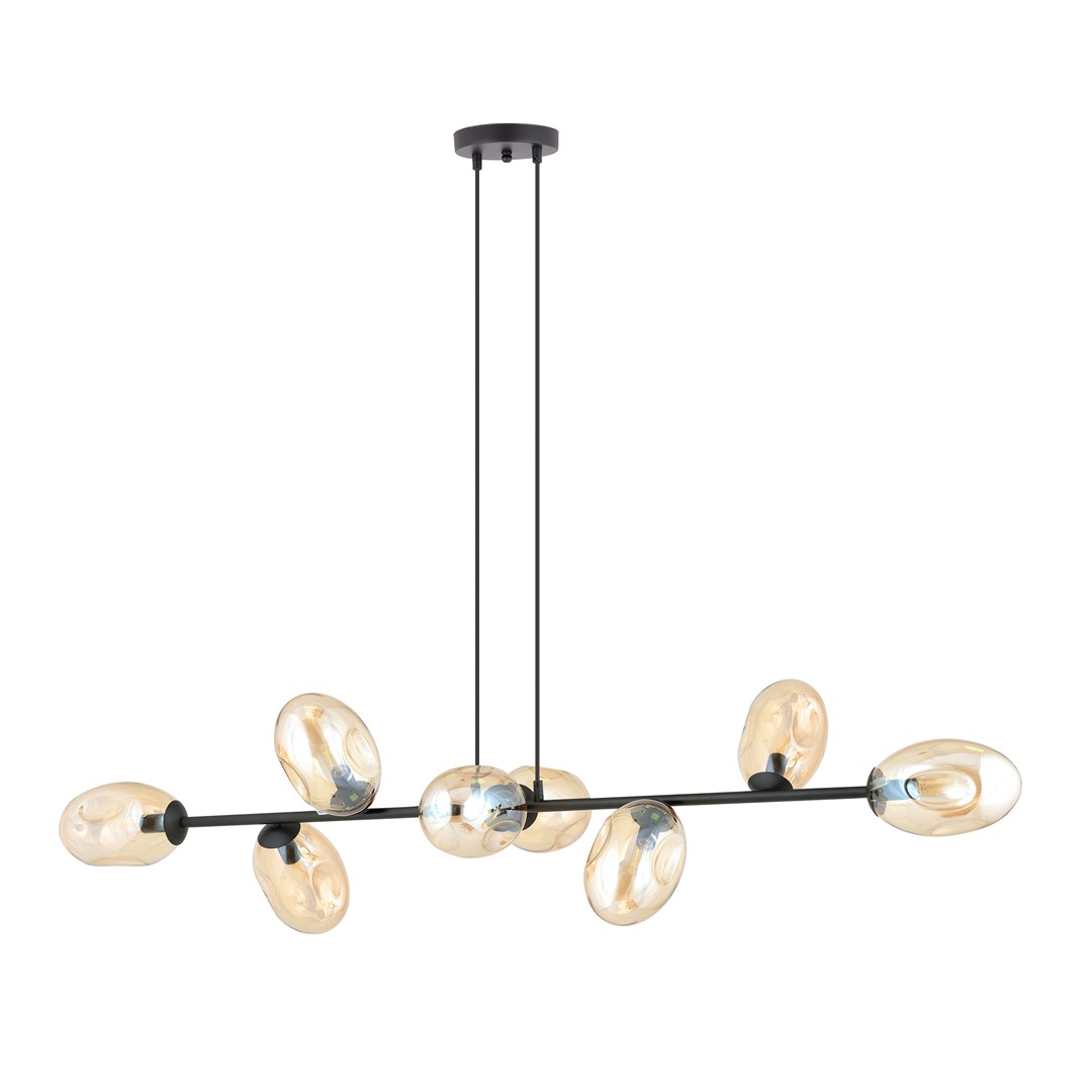 Emibig Visilica PANDORA 230V 10W MAX LED E14 Čelik/ Staklo Crna