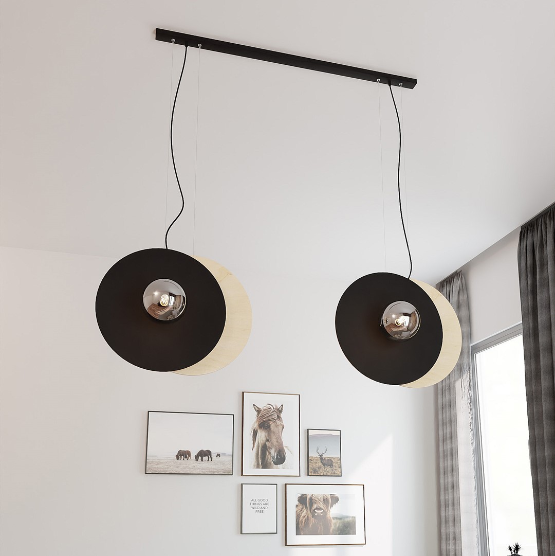 Emibig Visilica SOHO 230V 10W MAX LED E14 Čelik/ Staklo/ Šperploča Crna/ Smeđa