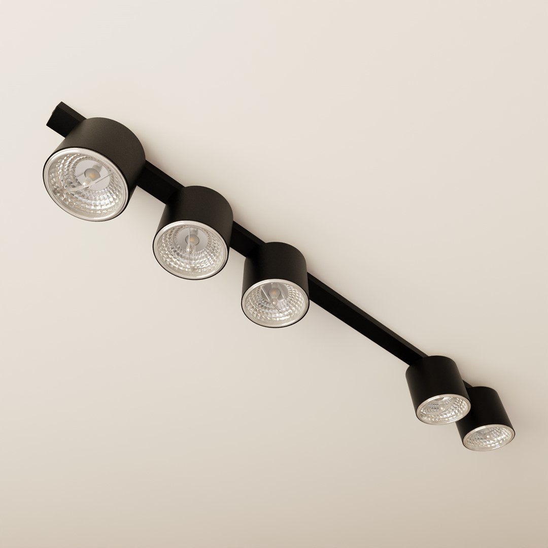 Emibig Stropna svjetiljka NANO 230V 12W MAX LED GU10 AR 111 Čelik Crna
