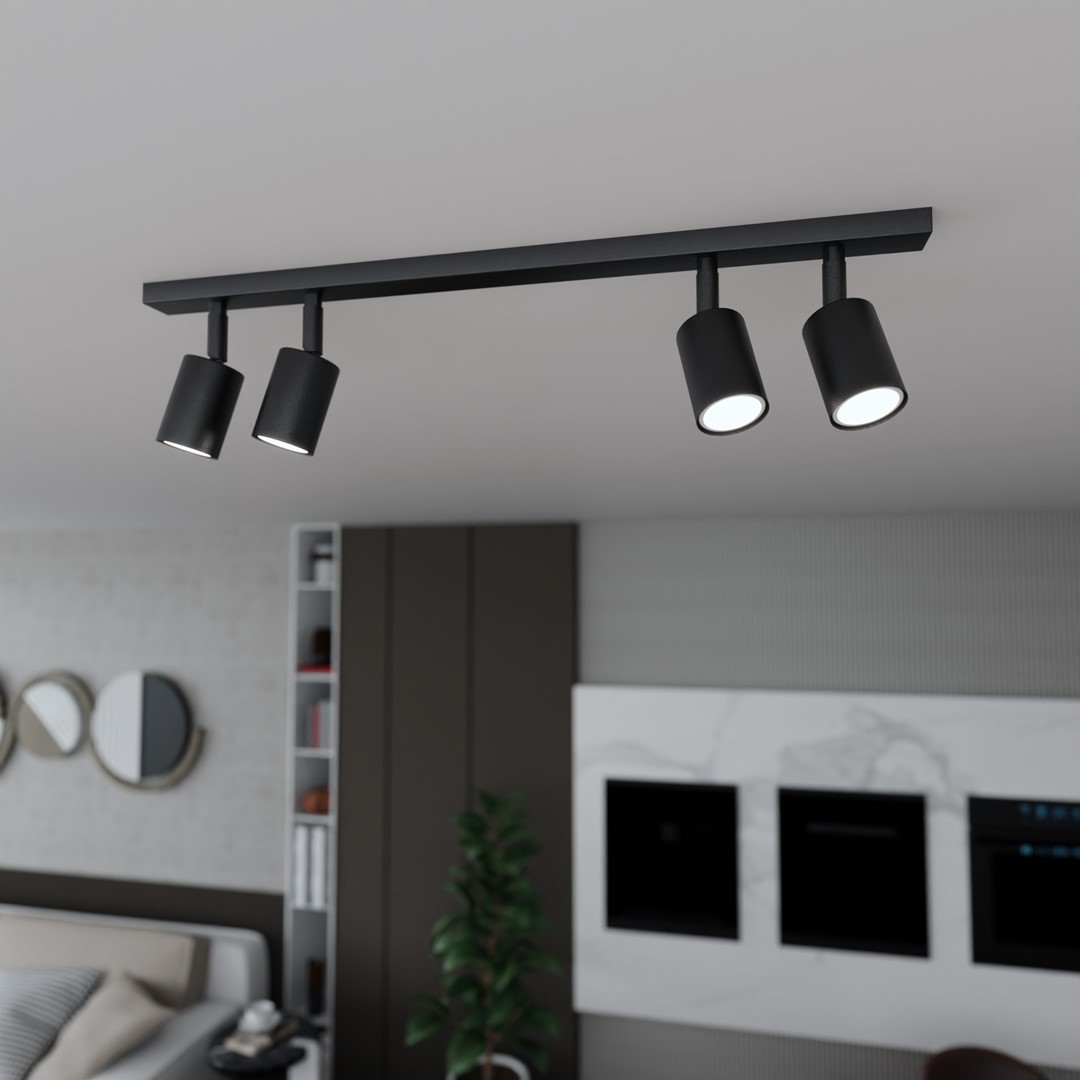Emibig Stropna svjetiljka FLASH 230V 8W MAX LED GU10 Čelik Crna