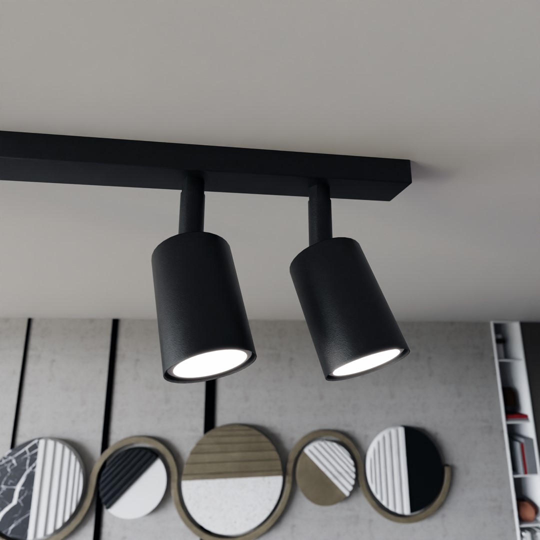 Emibig Stropna svjetiljka FLASH 230V 8W MAX LED GU10 Čelik Crna