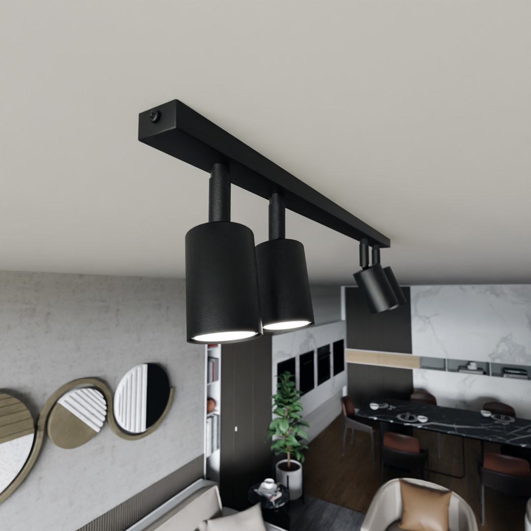 Emibig Stropna svjetiljka FLASH 230V 8W MAX LED GU10 Čelik Crna