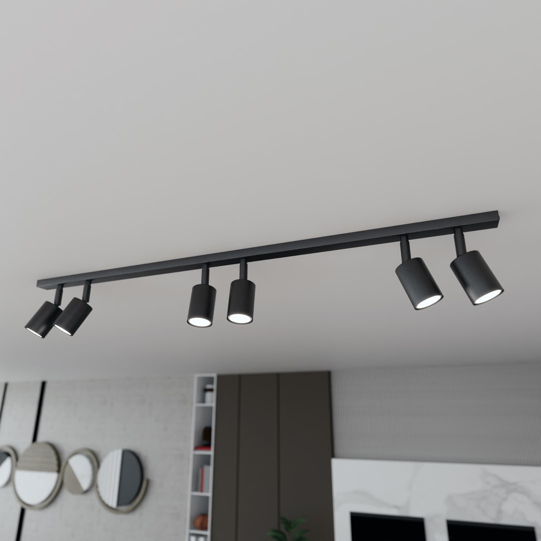 Emibig Stropna svjetiljka FLASH 230V 8W MAX LED GU10 Čelik Crna