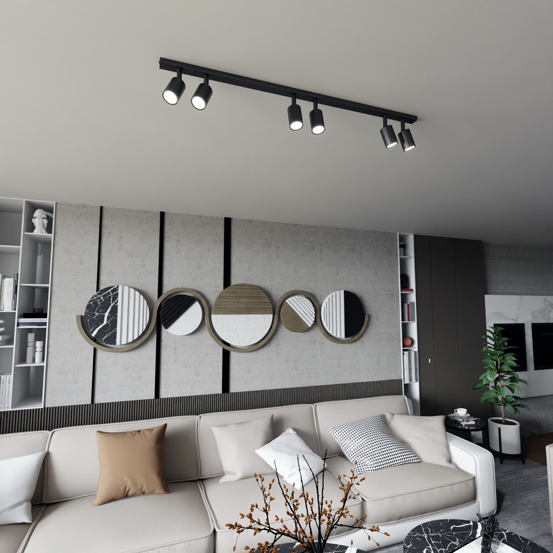 Emibig Stropna svjetiljka FLASH 230V 8W MAX LED GU10 Čelik Crna
