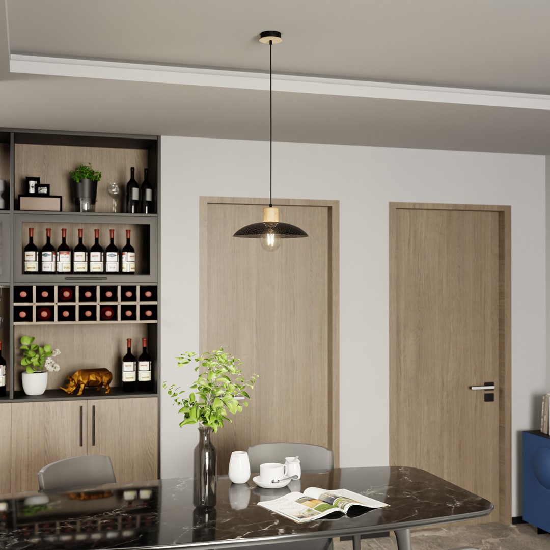 Emibig Luster KOBE 230V 15W MAX LED E27 Čelik Crna