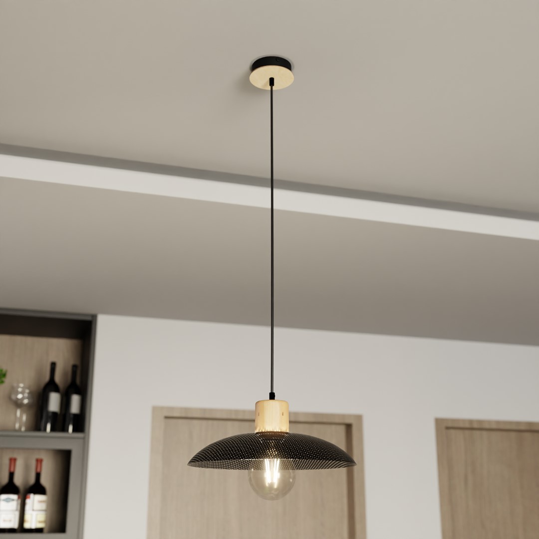 Emibig Luster KOBE 230V 15W MAX LED E27 Čelik Crna
