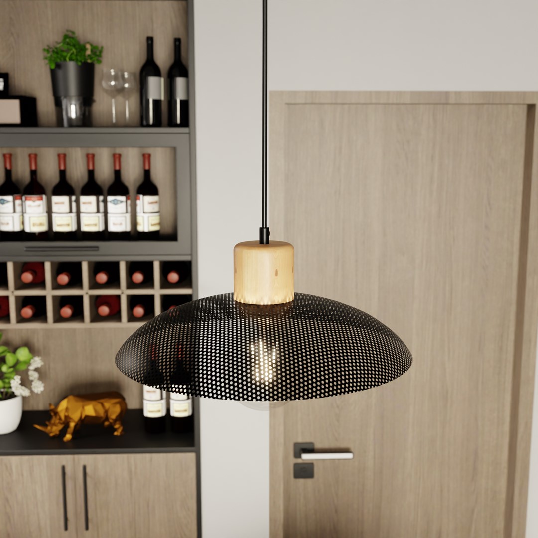 Emibig Luster KOBE 230V 15W MAX LED E27 Čelik Crna