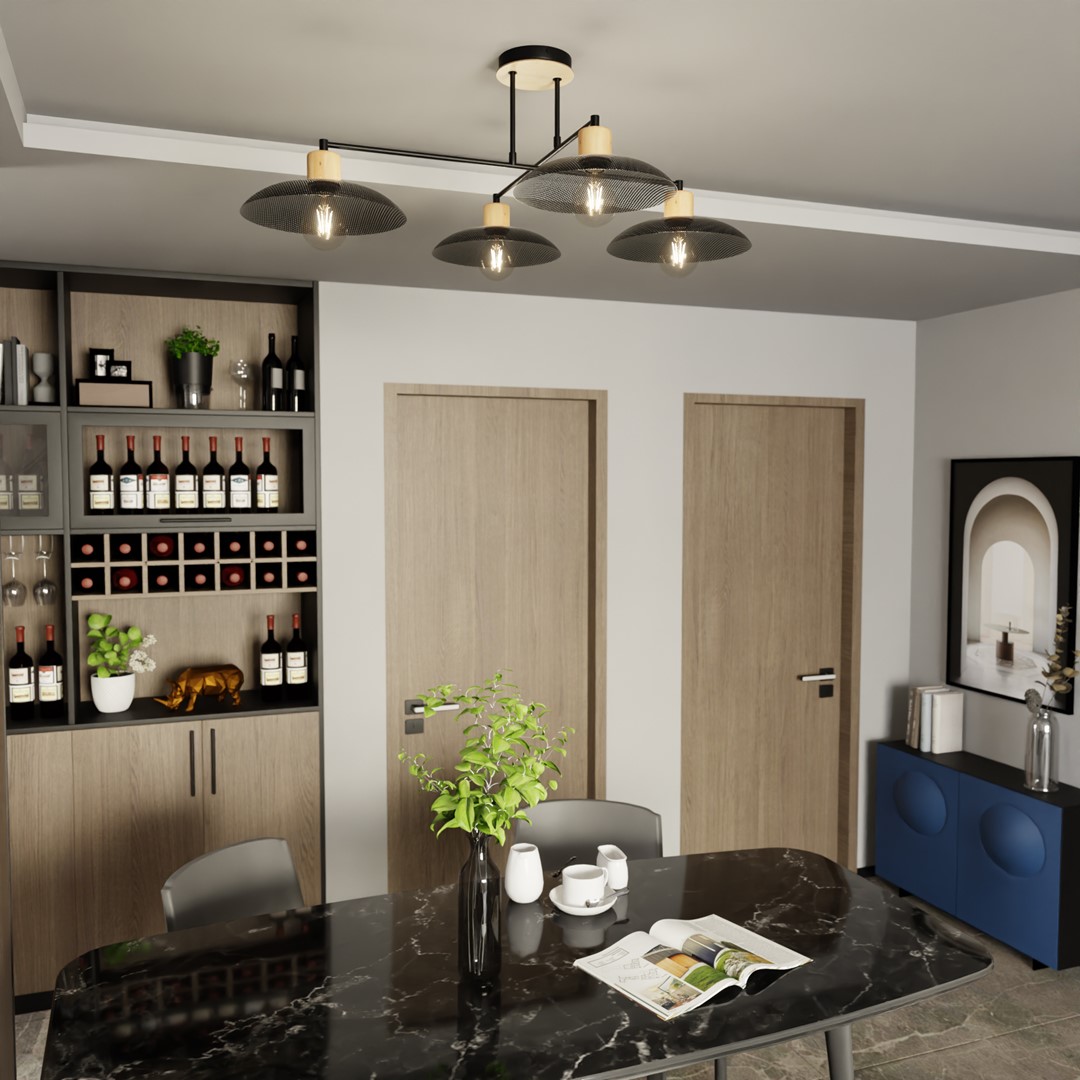 Emibig Luster KOBE 230V 15W MAX LED E27 Čelik Crna
