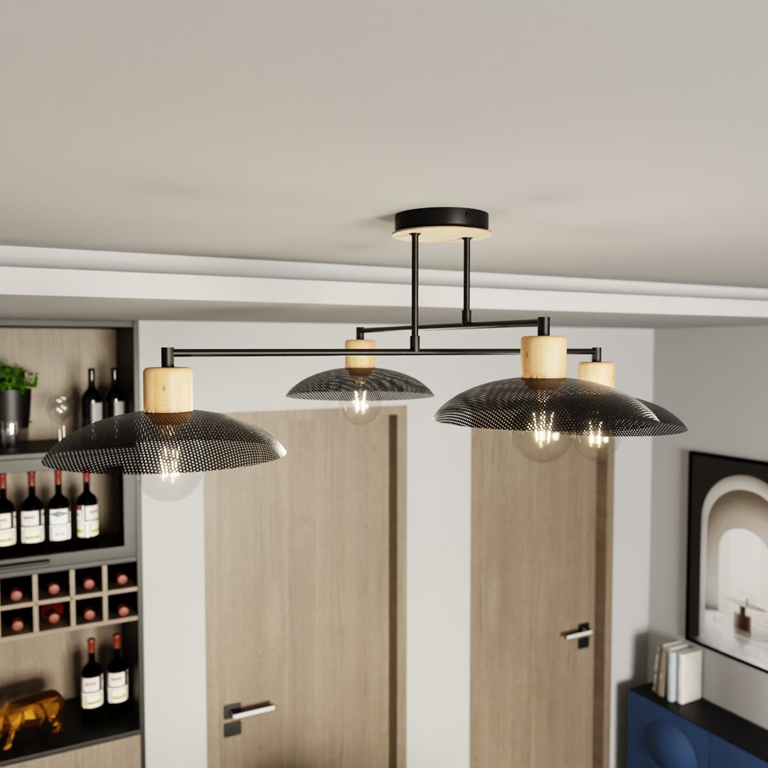 Emibig Luster KOBE 230V 15W MAX LED E27 Čelik Crna