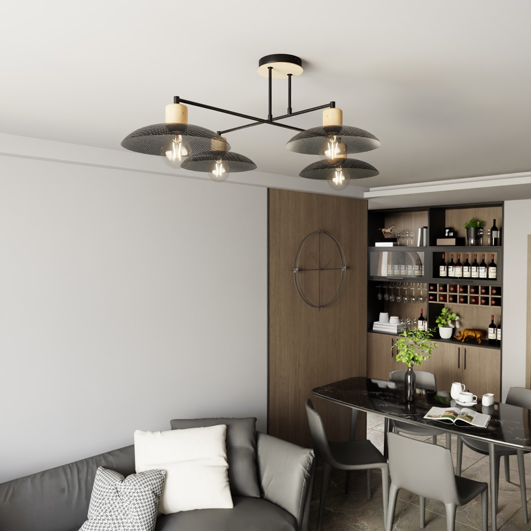 Emibig Luster KOBE 230V 15W MAX LED E27 Čelik Crna