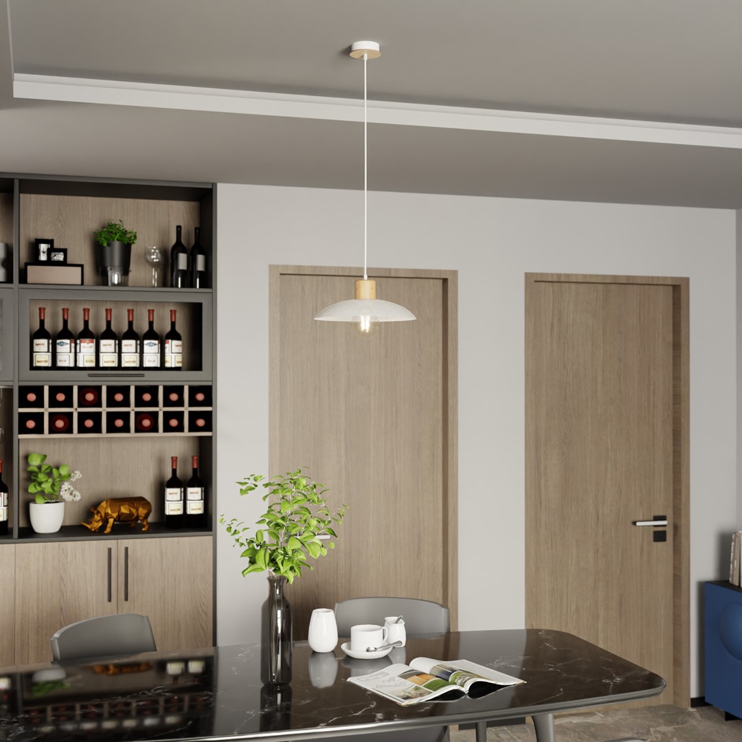 Emibig Luster KOBE 230V 15W MAX LED E27 Čelik Bijela