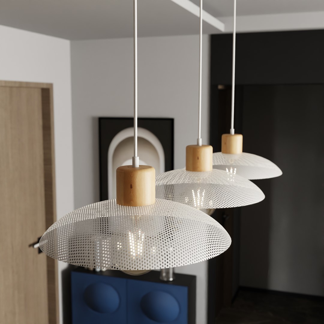 Emibig Luster KOBE 230V 15W MAX LED E27 Čelik Bijela