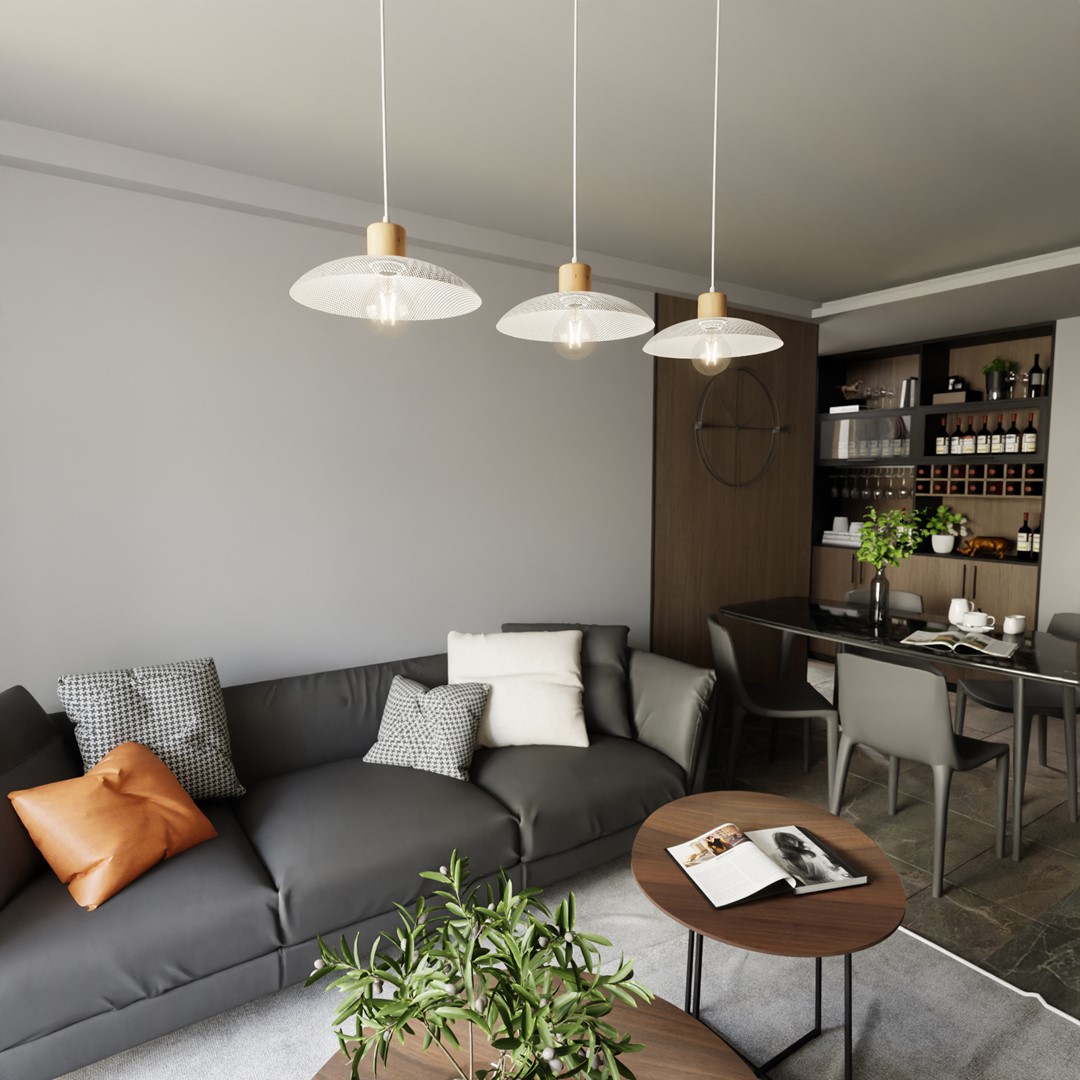 Emibig Luster KOBE 230V 15W MAX LED E27 Čelik Bijela