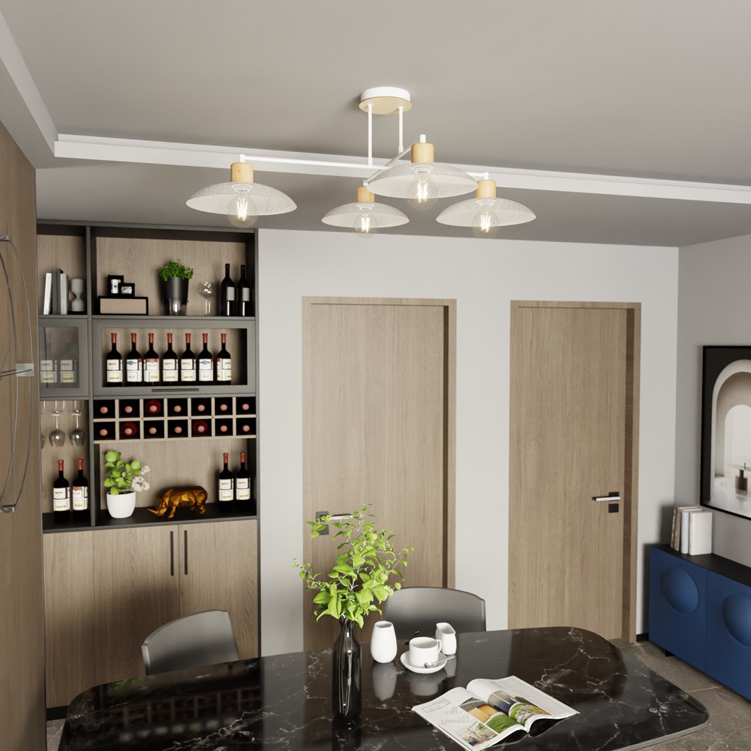 Emibig Luster KOBE 230V 15W MAX LED E27 Čelik Bijela