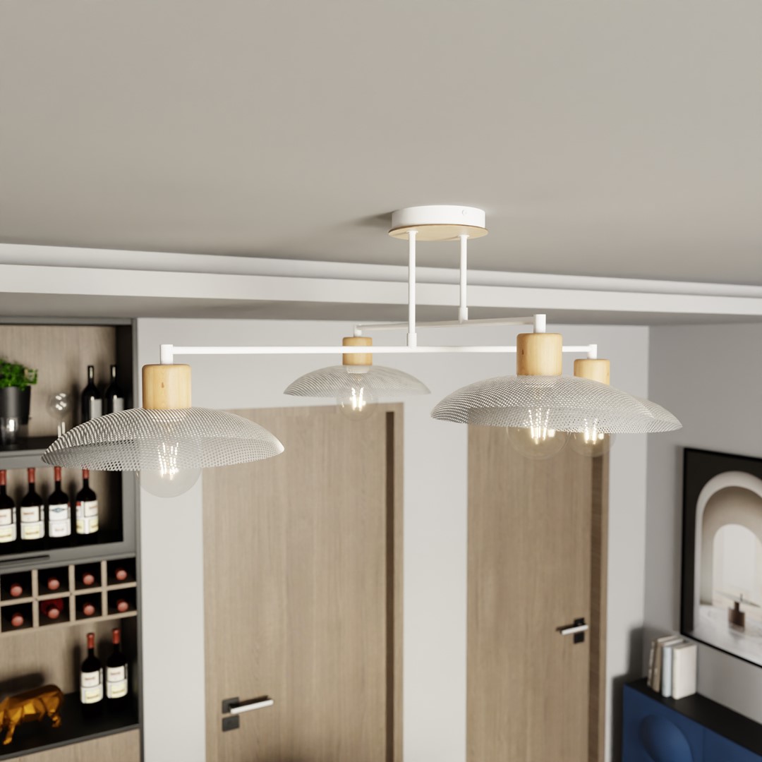 Emibig Luster KOBE 230V 15W MAX LED E27 Čelik Bijela