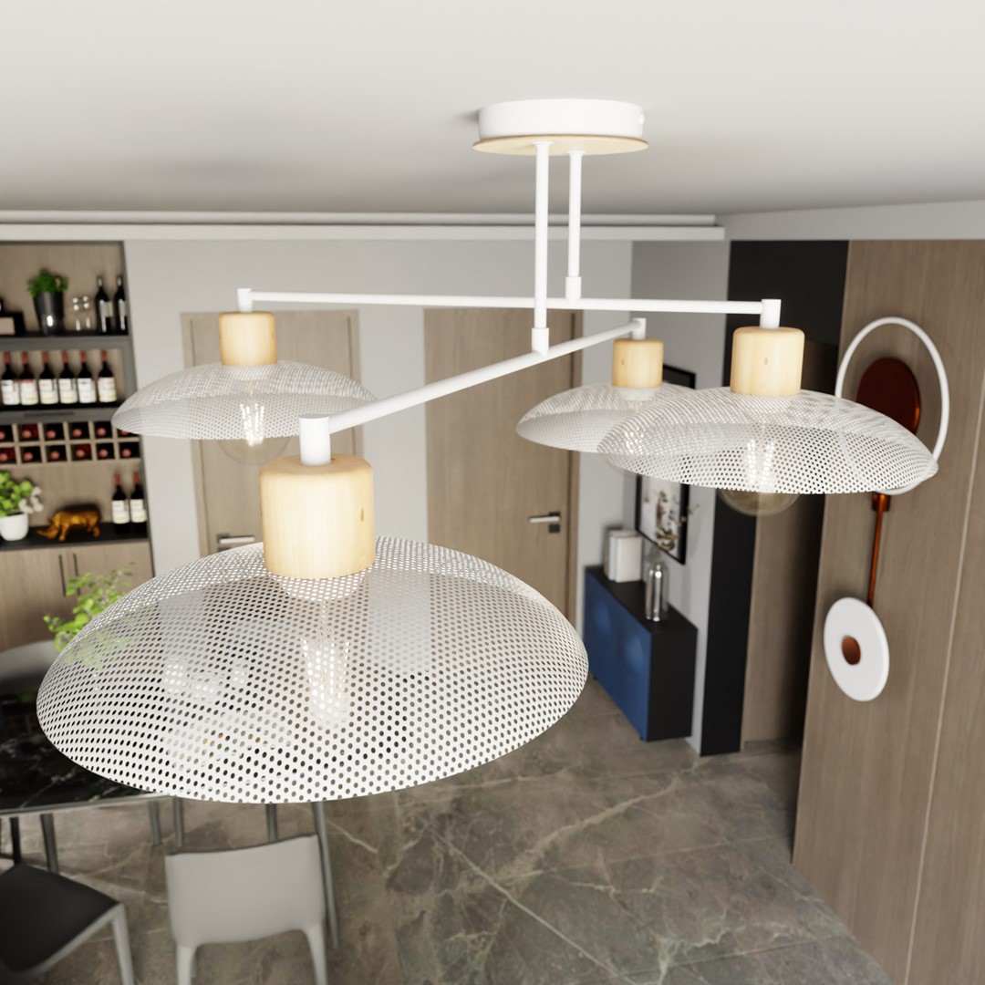 Emibig Luster KOBE 230V 15W MAX LED E27 Čelik Bijela