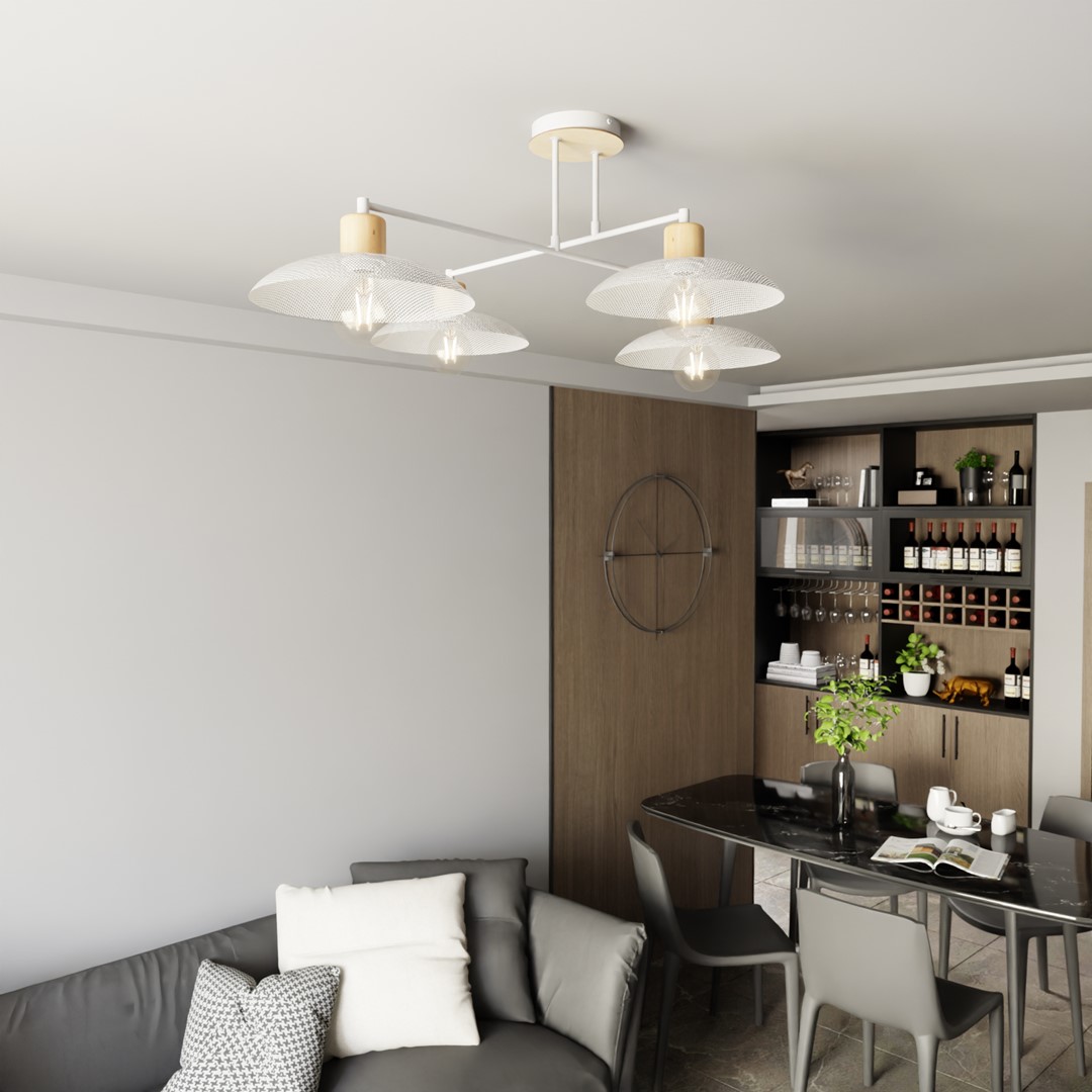 Emibig Luster KOBE 230V 15W MAX LED E27 Čelik Bijela