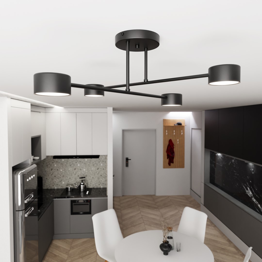 Emibig Stropna svjetiljka HALO 230V 10W MAX LED GX53 Čelik Crna
