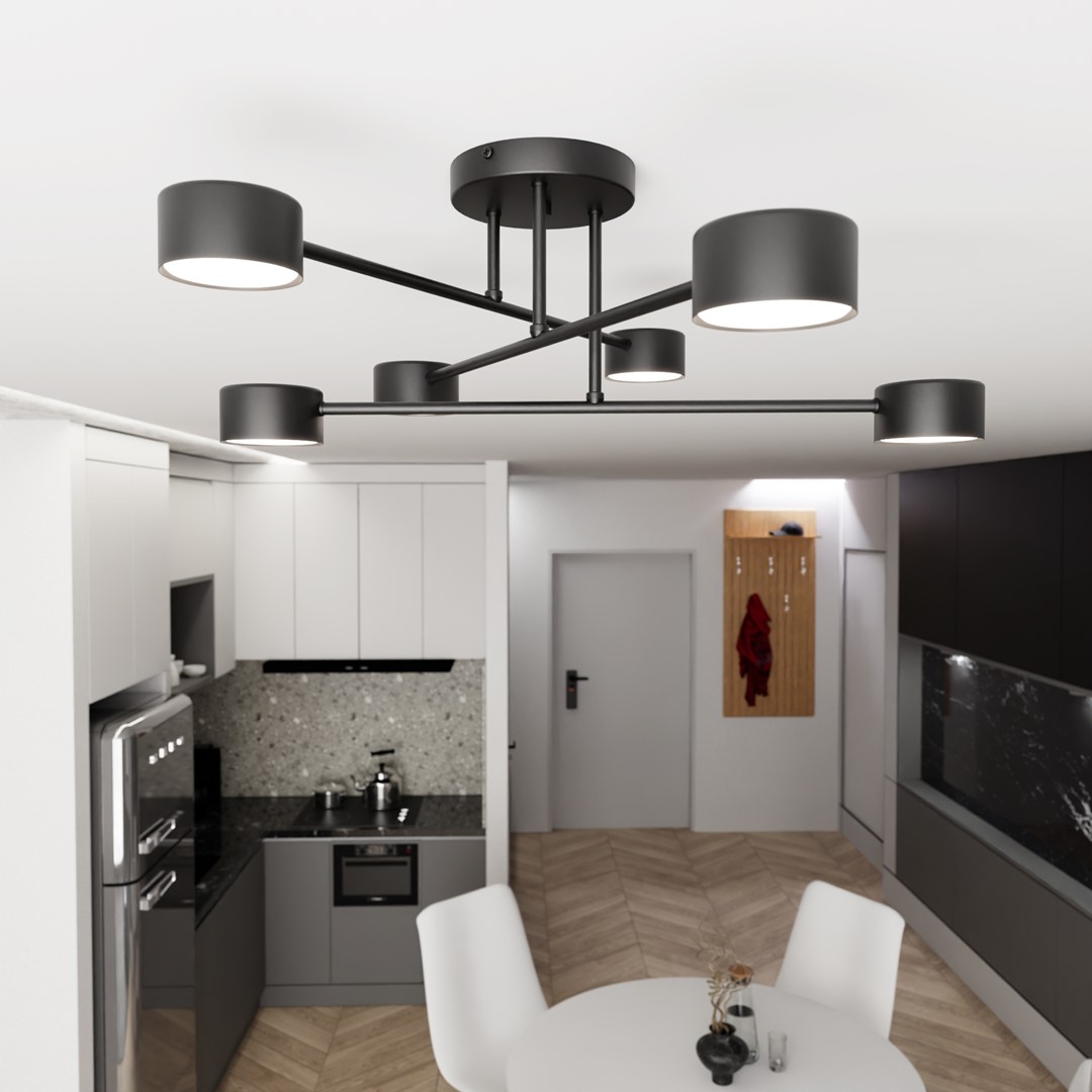 Emibig Stropna svjetiljka HALO 230V 10W MAX LED GX53 Čelik Crna