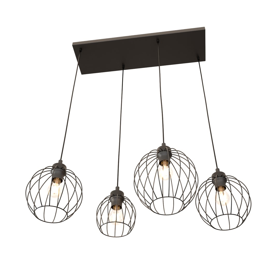 Emibig Visilica NANDO 230V 15W MAX LED E27 Čelik Crna