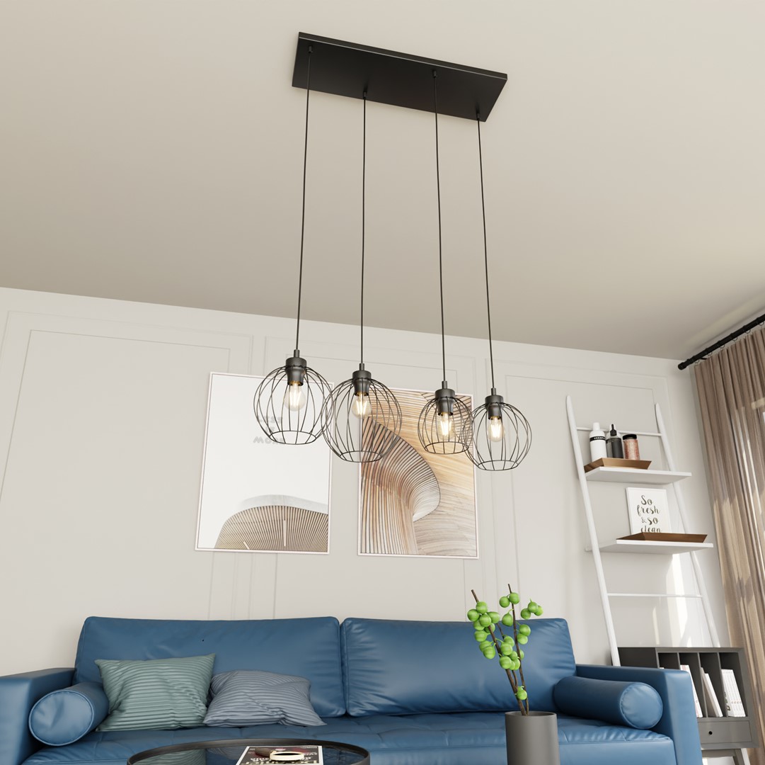 Emibig Visilica NANDO 230V 15W MAX LED E27 Čelik Crna