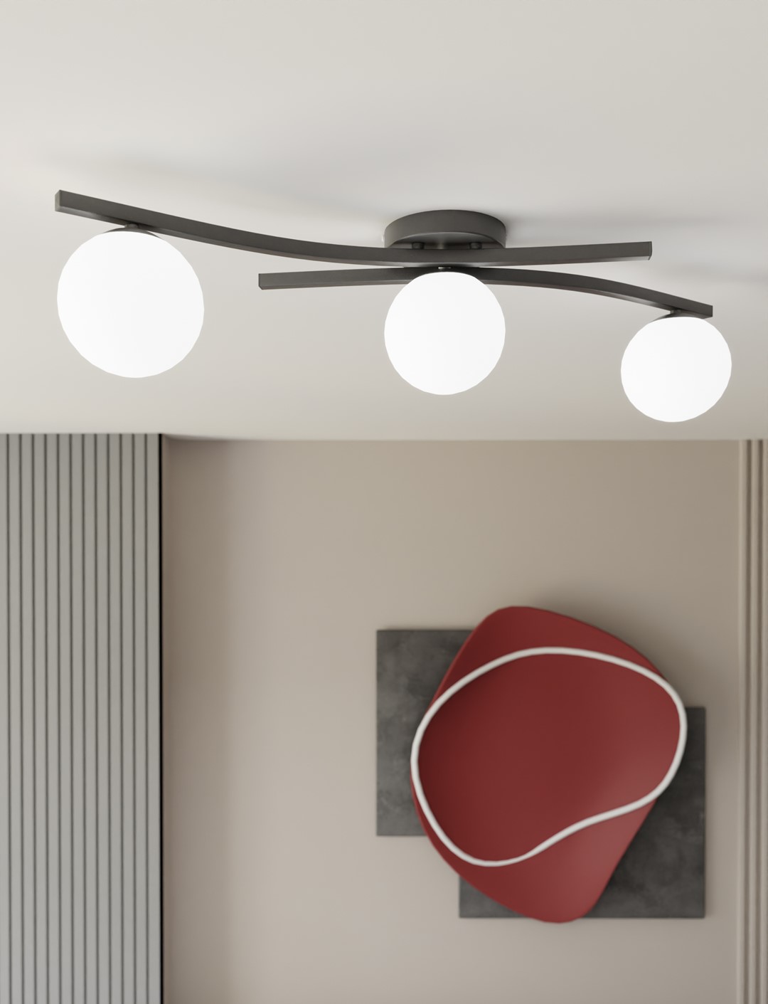 Emibig Stropna svjetiljka OPUS 230 V 10W MAX LED E14 Čelik/ Staklo Crna