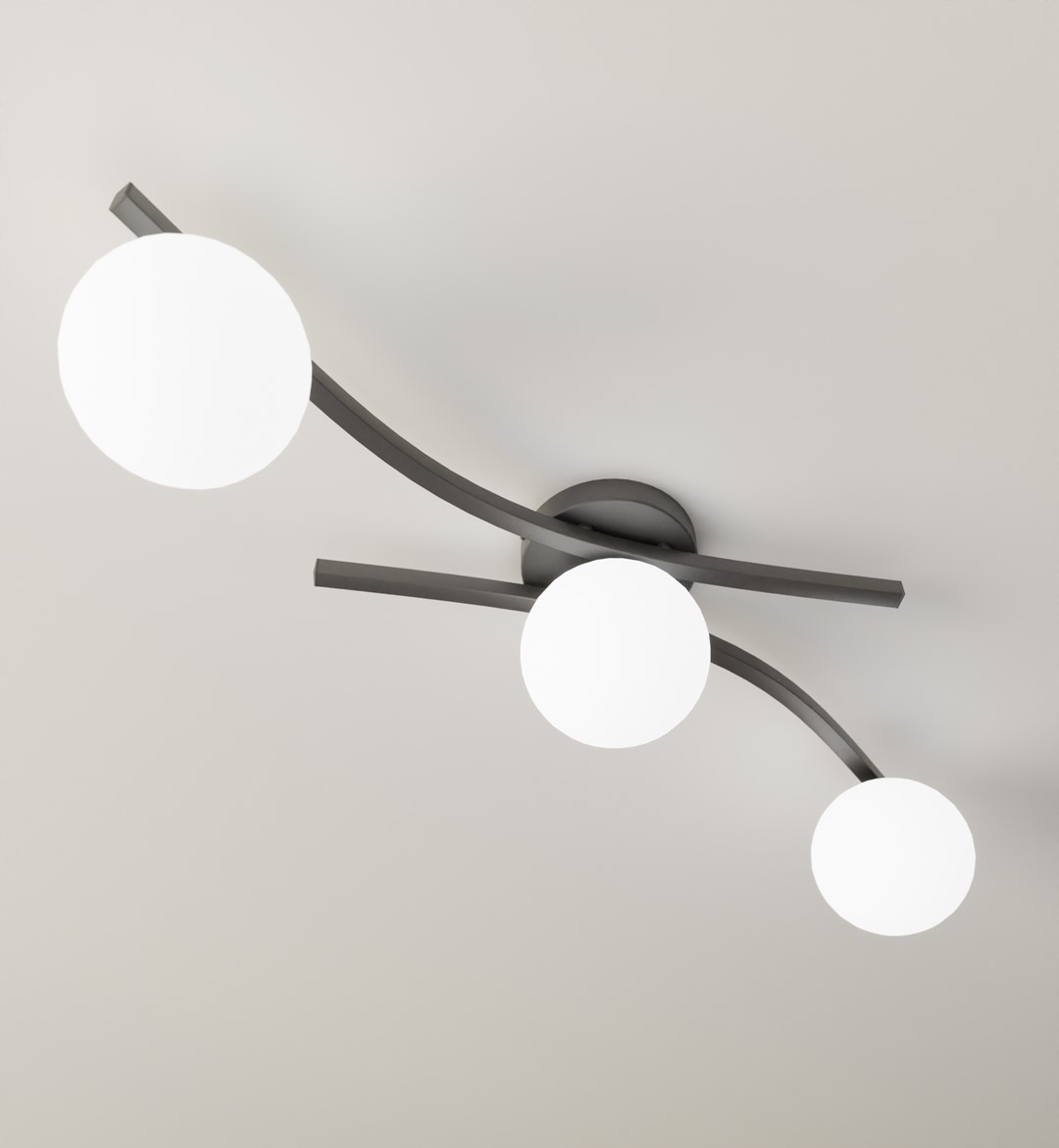 Emibig Stropna svjetiljka OPUS 230 V 10W MAX LED E14 Čelik/ Staklo Crna