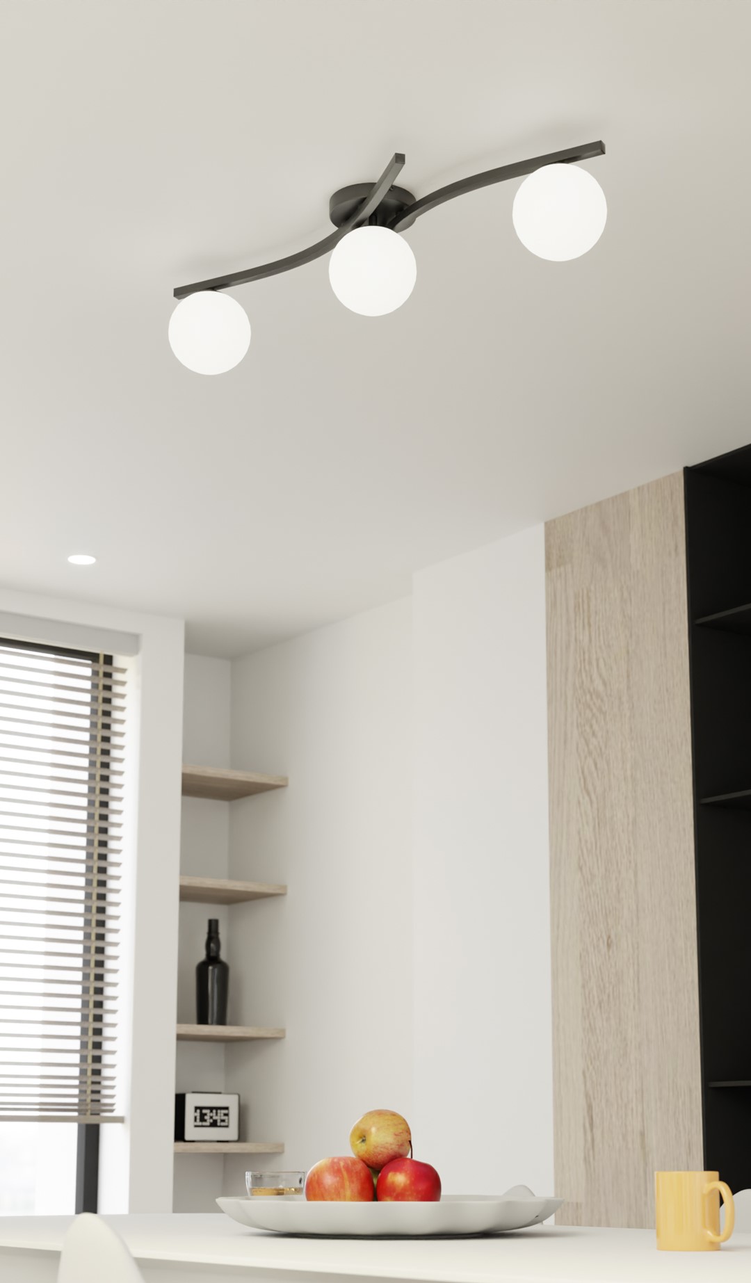 Emibig Stropna svjetiljka OPUS 230 V 10W MAX LED E14 Čelik/ Staklo Crna