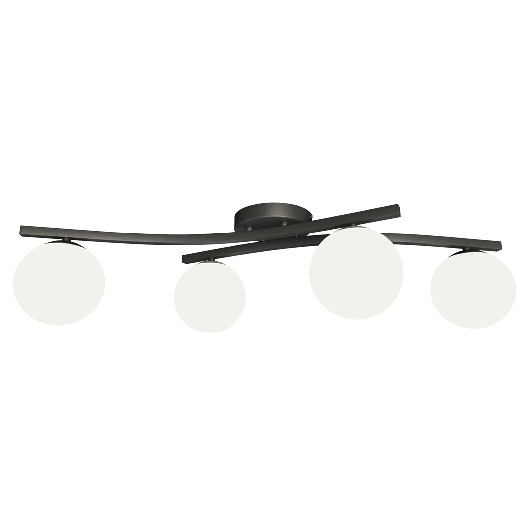 Emibig Stropna svjetiljka OPUS 230 V 10W MAX LED E14 Čelik/ Staklo Crna