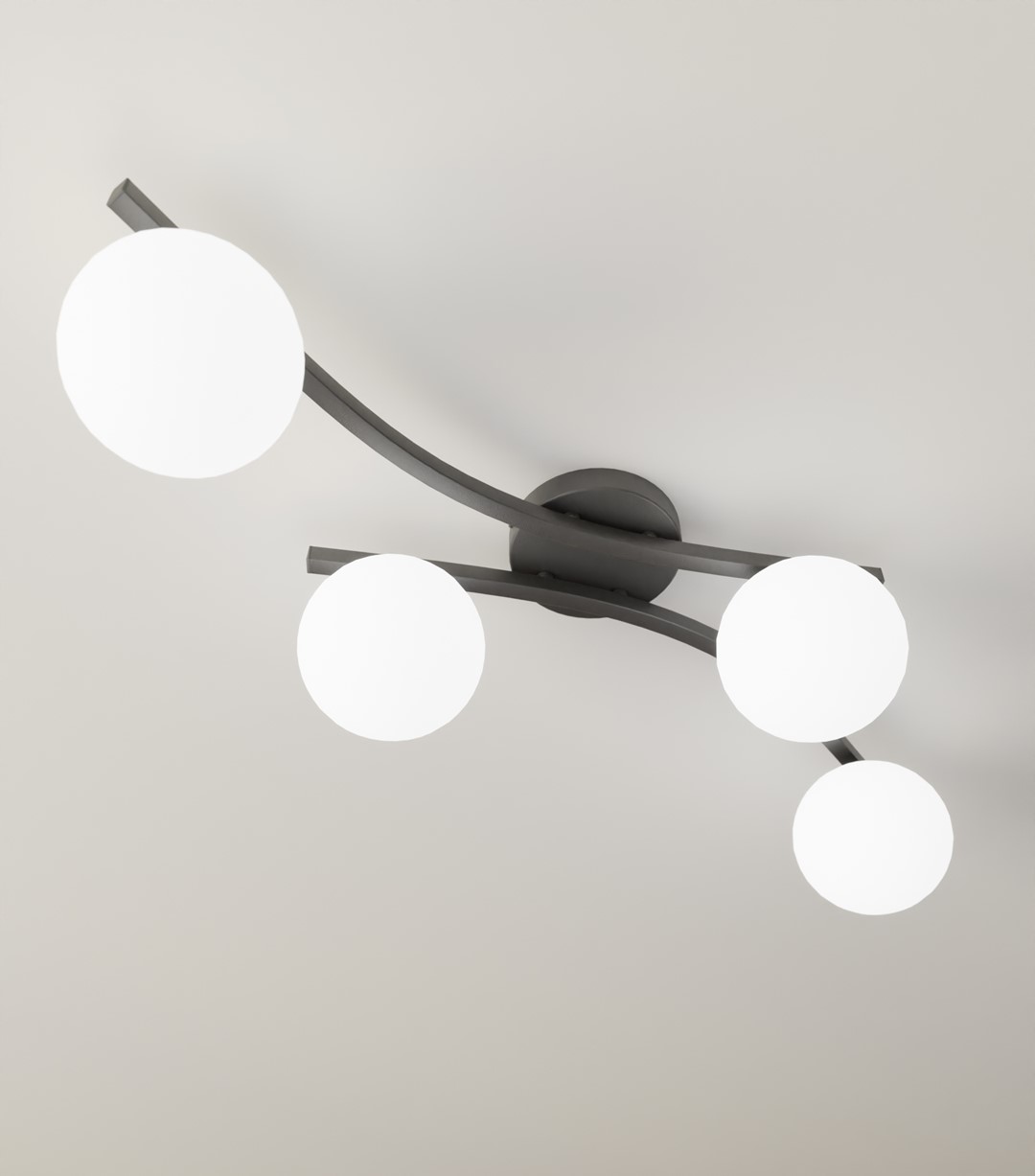 Emibig Stropna svjetiljka OPUS 230 V 10W MAX LED E14 Čelik/ Staklo Crna