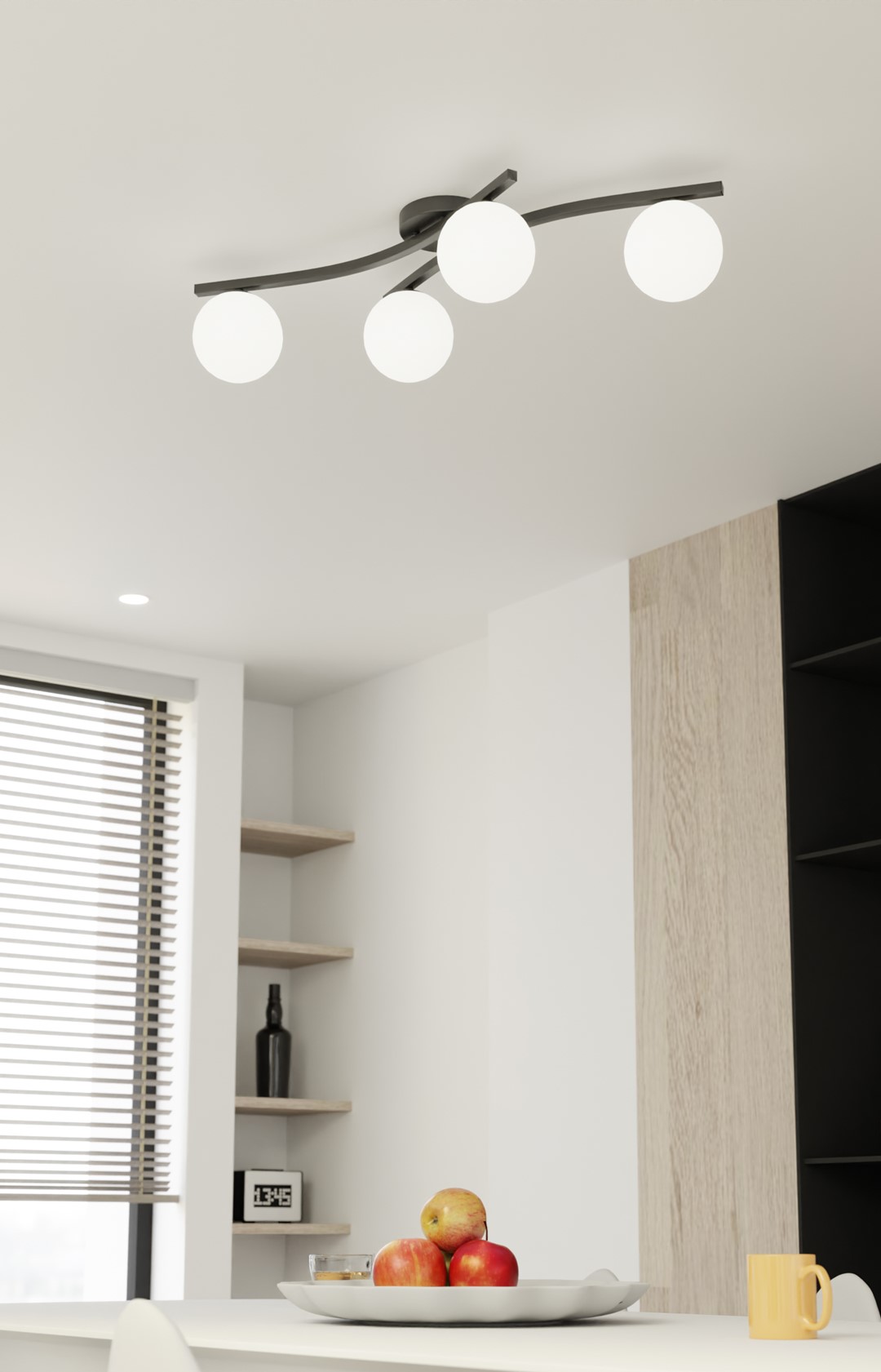 Emibig Stropna svjetiljka OPUS 230 V 10W MAX LED E14 Čelik/ Staklo Crna