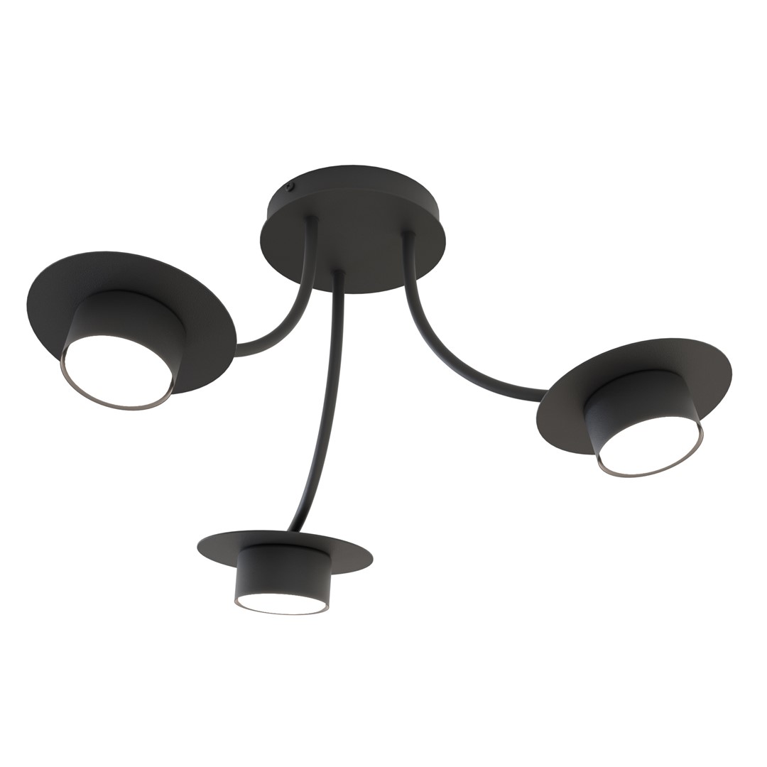 Emibig Stropna svjetiljka ENSO 230 V 12W MAX LED GX53 Čelik Crna