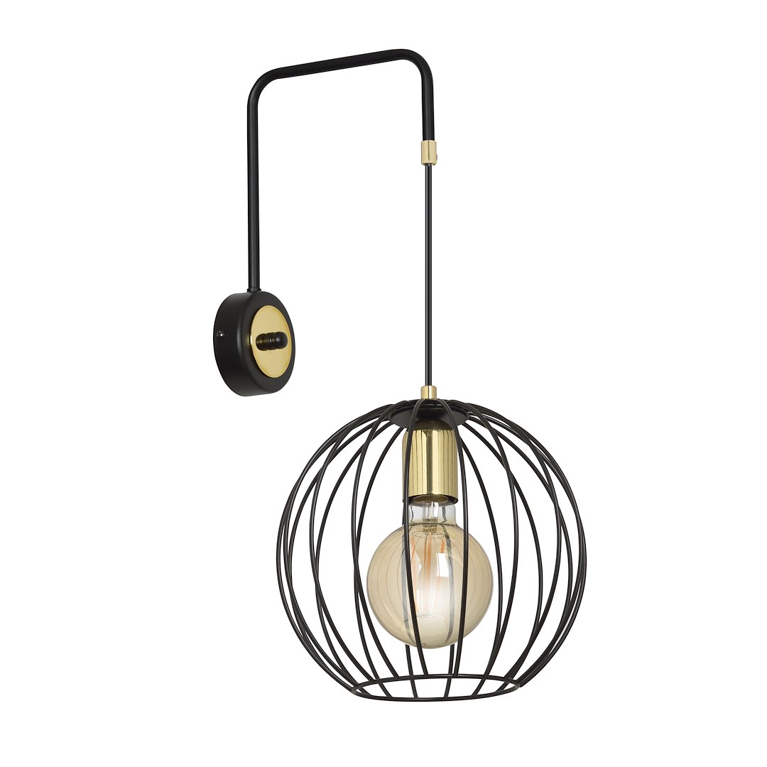 Emibig Zidna lampa ALBIO 230V 15W MAX LED E27 Čelik Crna