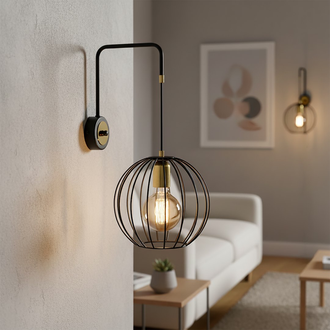 Emibig Zidna lampa ALBIO 230V 15W MAX LED E27 Čelik Crna