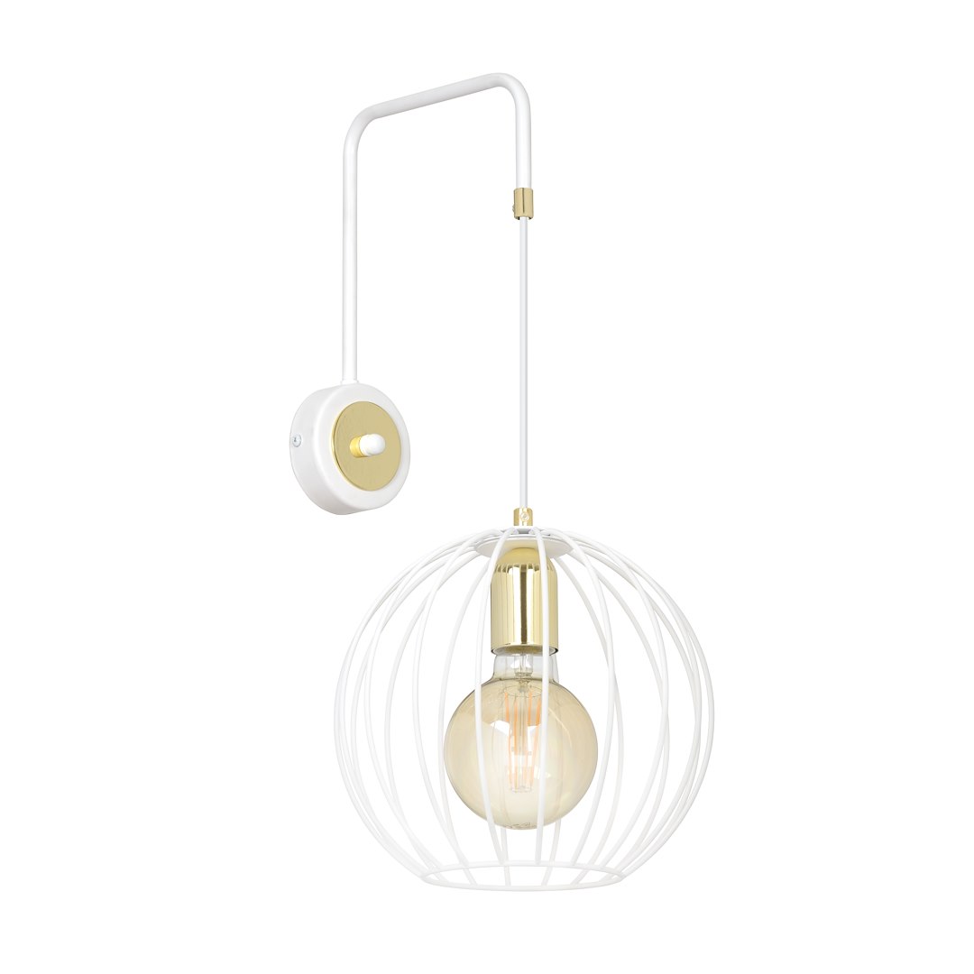 Emibig Zidna lampa ALBIO 230V 15W MAX LED E27 Čelik Bijela