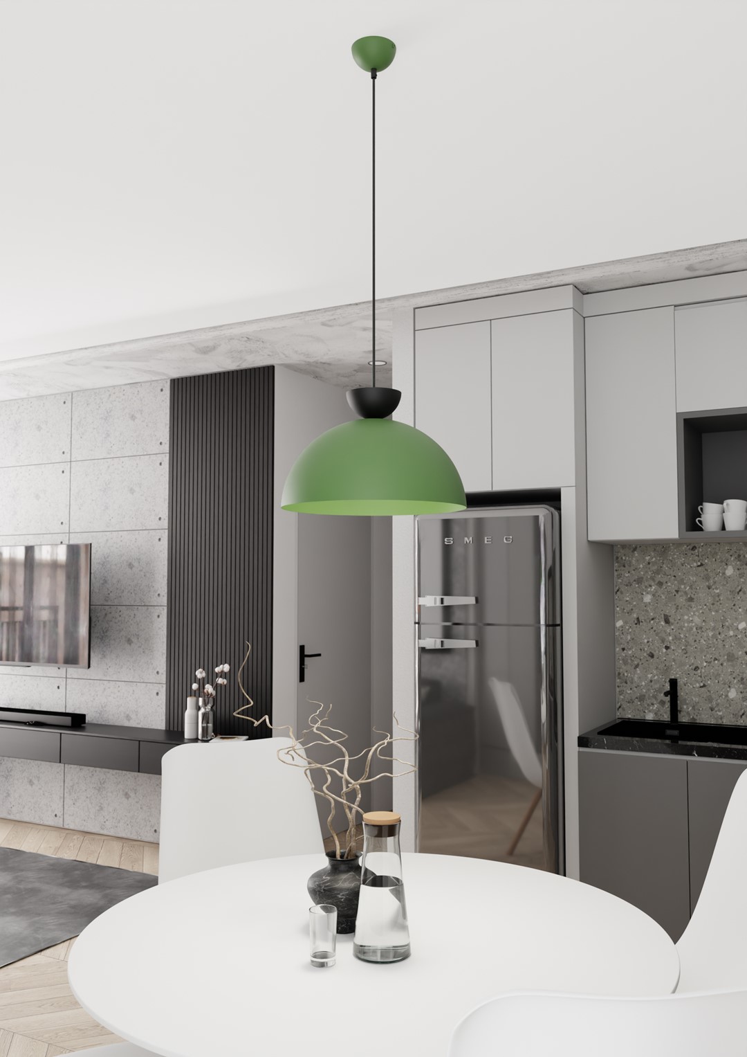 Emibig Visilica LUNARO 230 V 12W MAX LED GX53 Čelik Crna/ Zelena