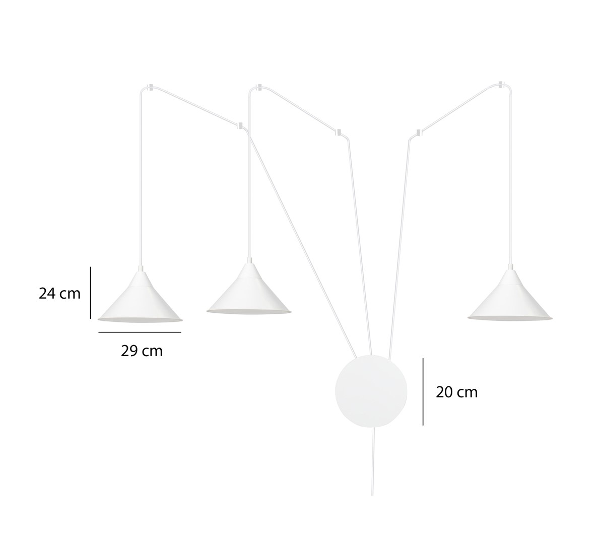 Emibig Visilica ABRAMO 230V 15W MAX LED E27 Čelik Bijela