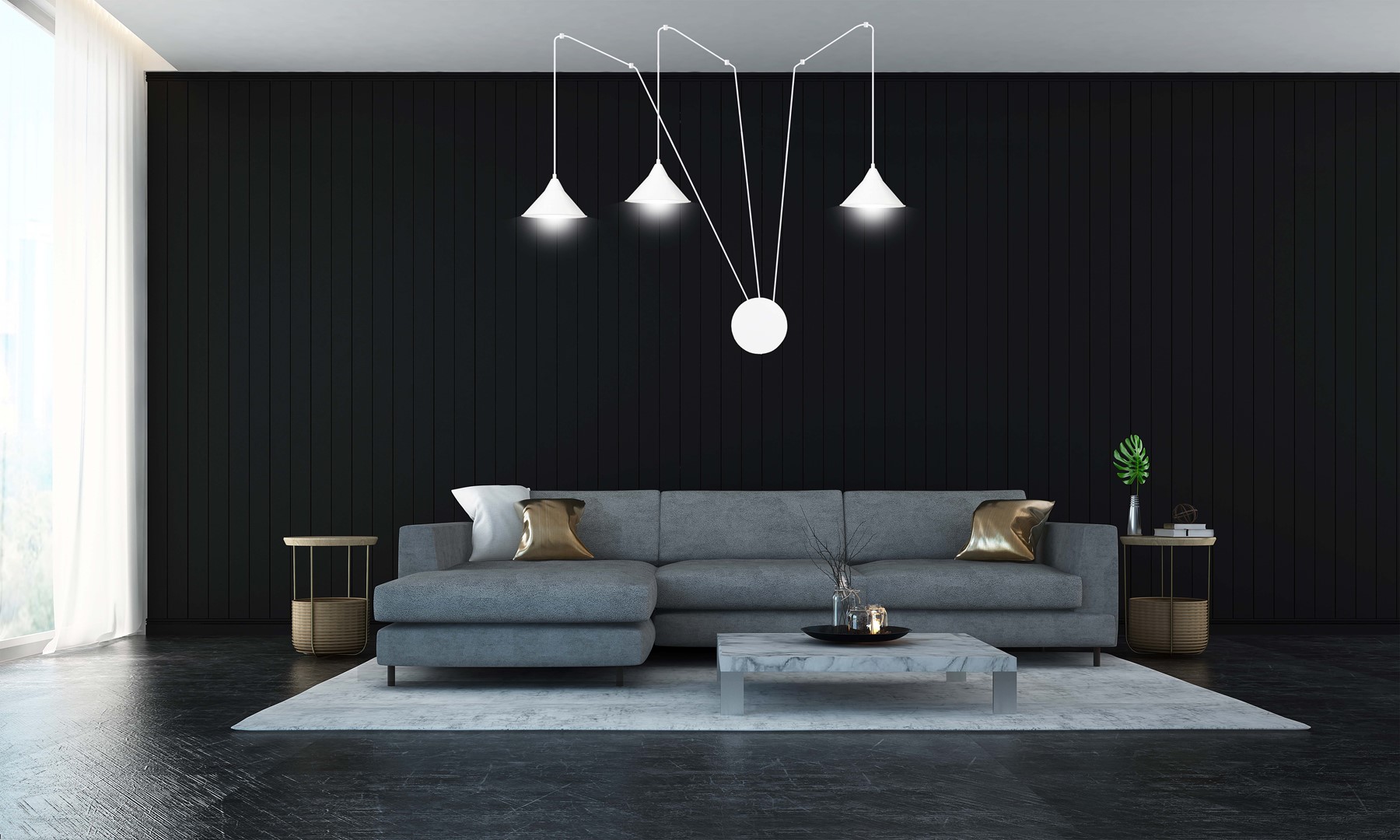 Emibig Visilica ABRAMO 230V 15W MAX LED E27 Čelik Bijela