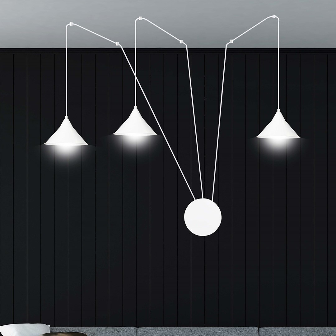 Emibig Visilica ABRAMO 230V 15W MAX LED E27 Čelik Bijela