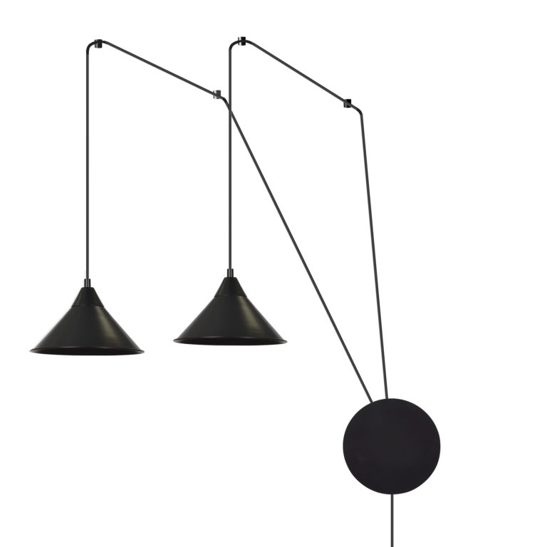 Emibig Visilica ABRAMO 230V 15W MAX LED E27 Čelik Crna