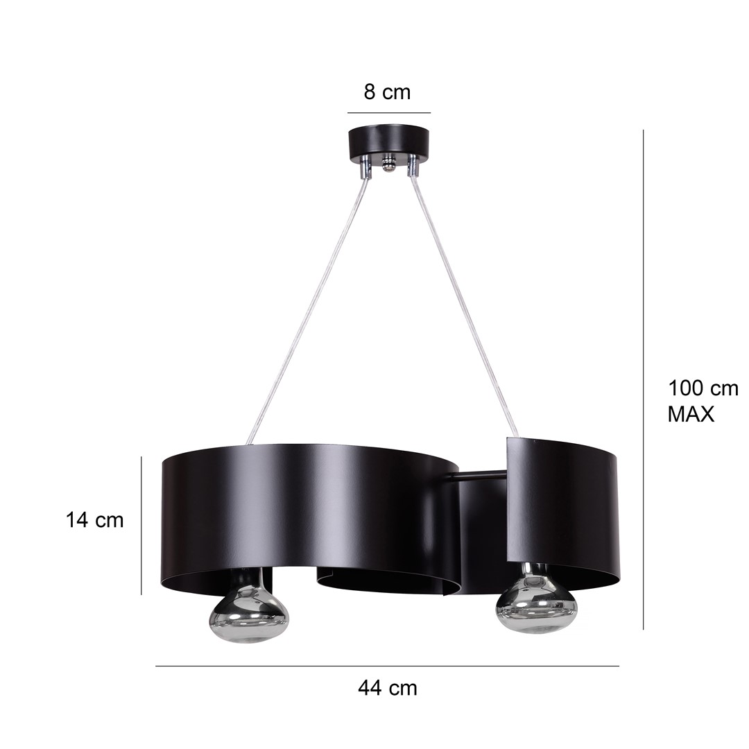 Emibig Visilica VIXON 230V 15W MAX LED E27 Čelik Crna