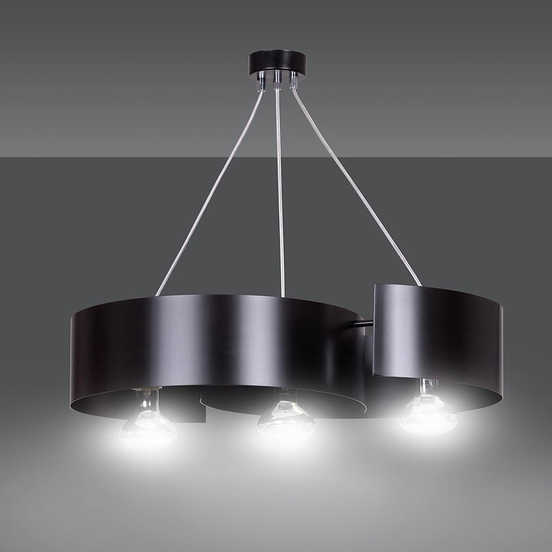 Emibig Visilica VIXON 230V 15W MAX LED E27 Čelik Crna