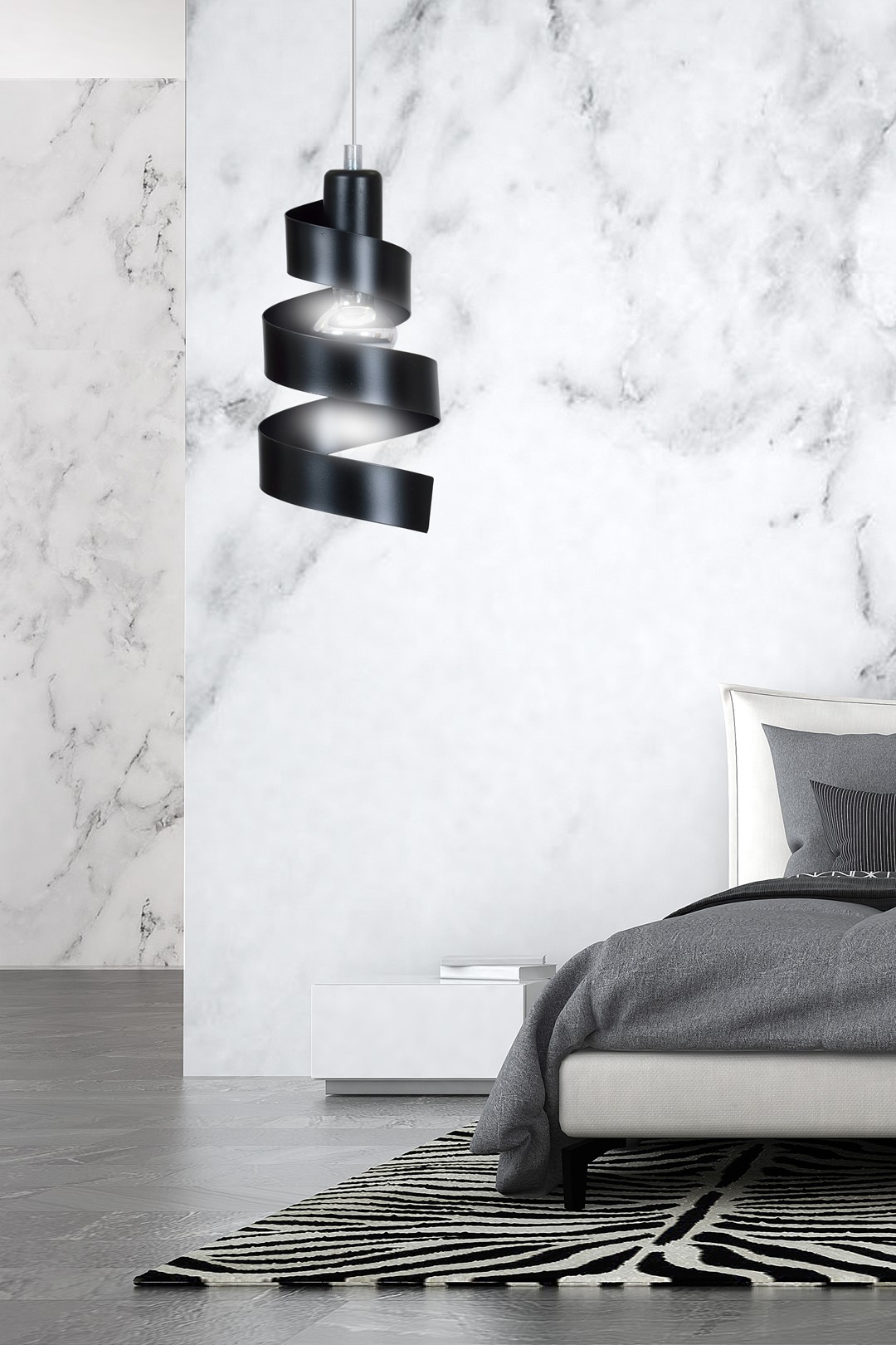 Emibig Visilica SAGA 230V 15W MAX LED E27 Čelik Crna