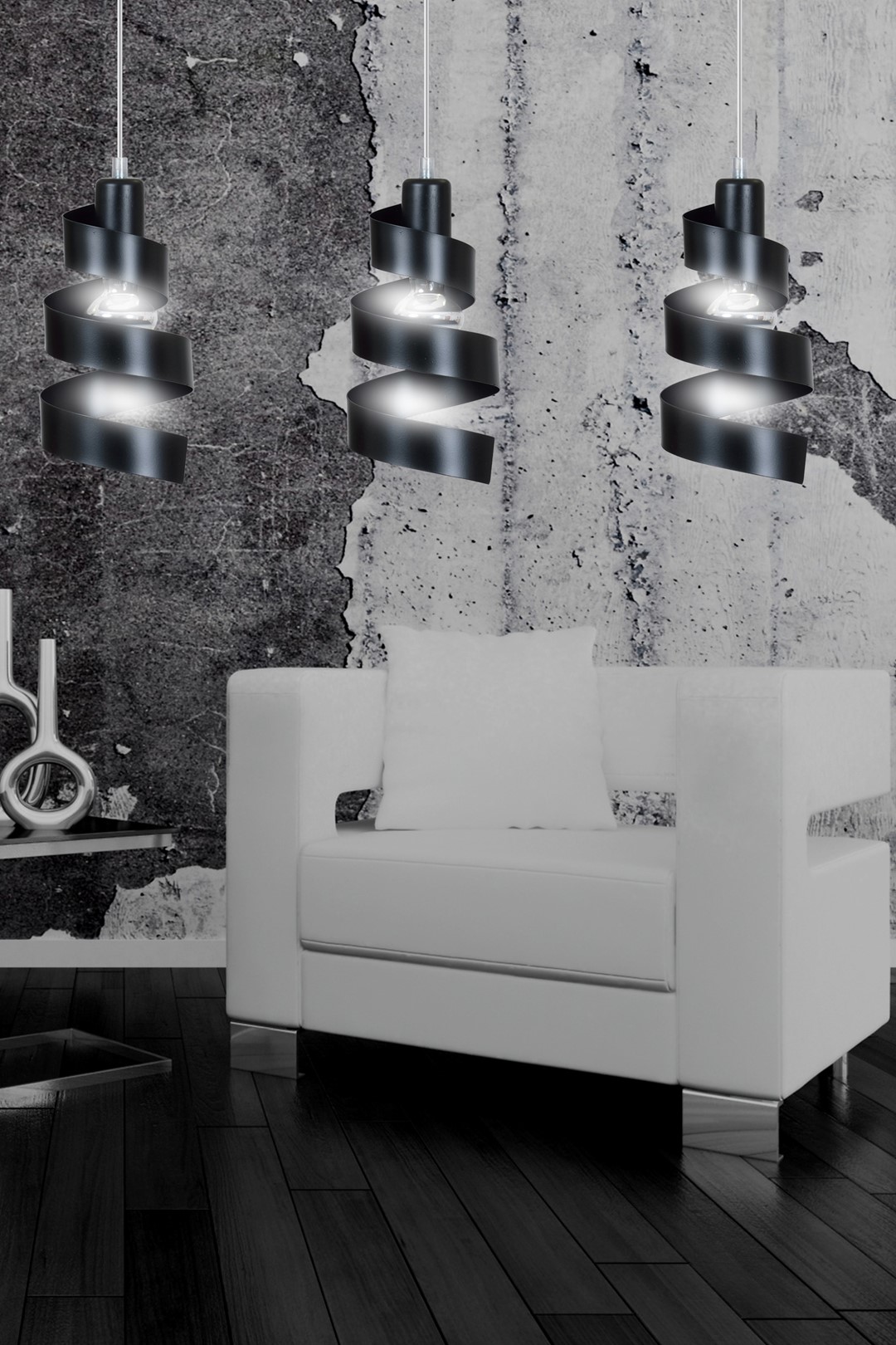 Emibig Visilica SAGA 230V 15W MAX LED E27 Čelik Crna
