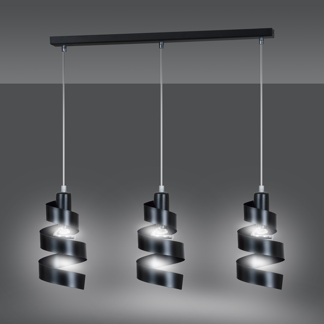 Emibig Visilica SAGA 230V 15W MAX LED E27 Čelik Crna